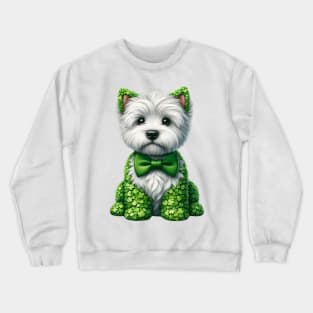 Clover West Highland White Terrier Dog St Patricks Day Crewneck Sweatshirt